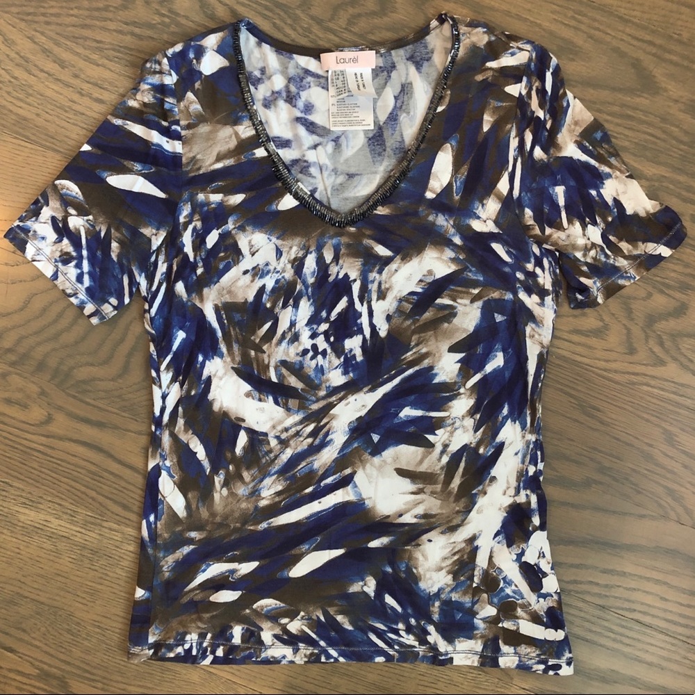 Laurel beaded neckline shirt